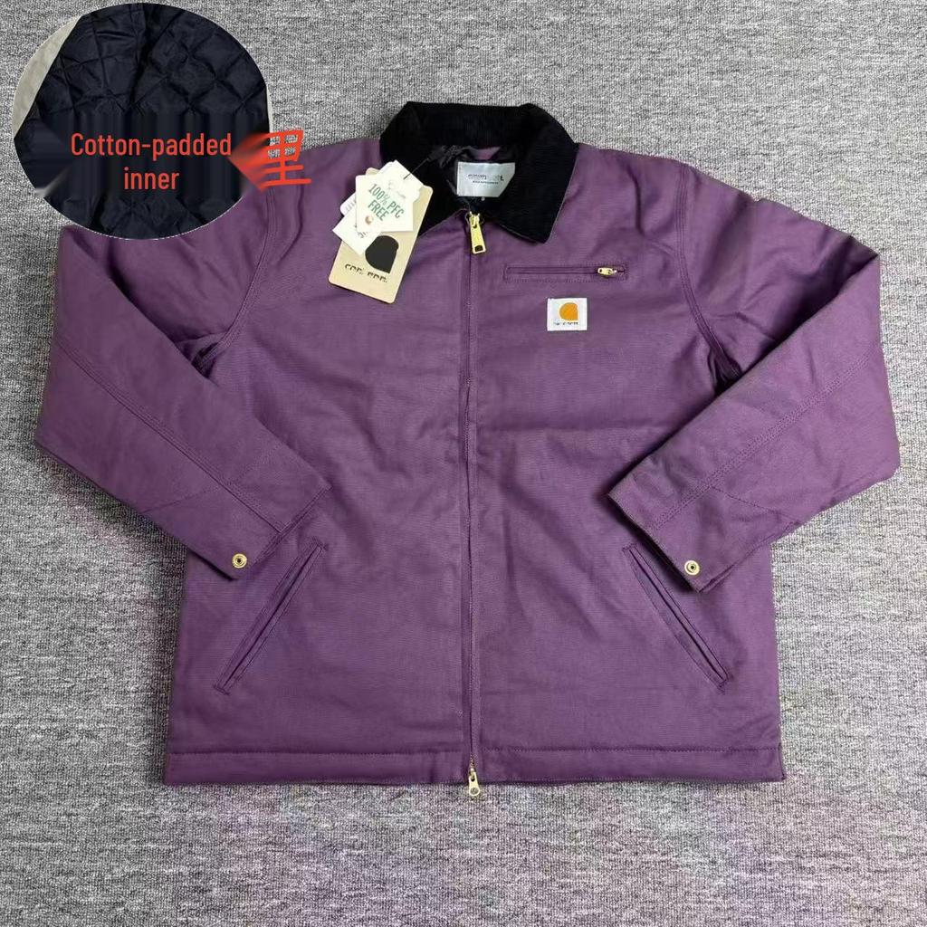 Detroit J01 Těžká canvasová bunda z čisté bavlny s retro klopou