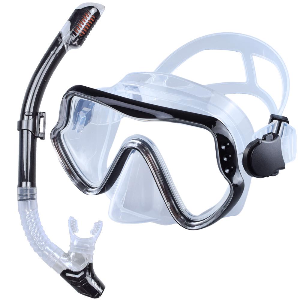 Adult Silicone Diving Snorkel Set: Large Frame Mask for Men & Women