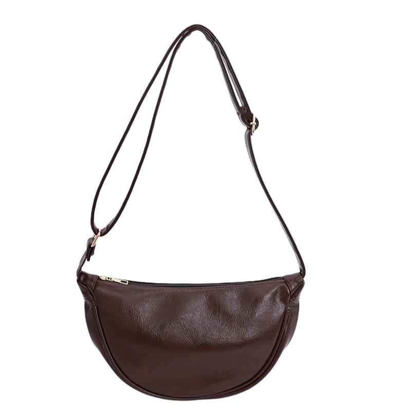 2025 New Large-capacity Premium Dumpling Bag Retro Casual Shoulder Messenger Bag Croissant Bag Women