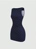 Elegant Sleeveless Polka Dot Dress with Pleated Waist for Women - Spring/Summer