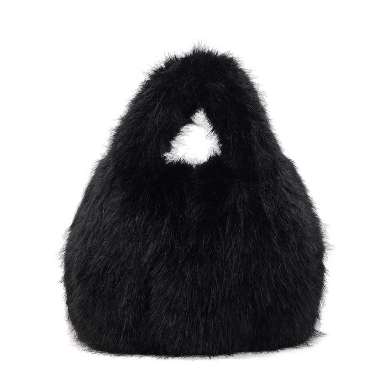 Women's Plush Handbag Solid Color Shoulder Bag
