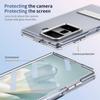 KEYSION Transparent Case for Huawei HONOR Magic Vs3 Hard PC Metal Kickstand Shockproof Phone Cover with Glass Screen Protector