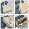 Korean Style Corduroy Tote Bag Simple Cloth Handbag Cute Canvas Shoulder Bag  Women