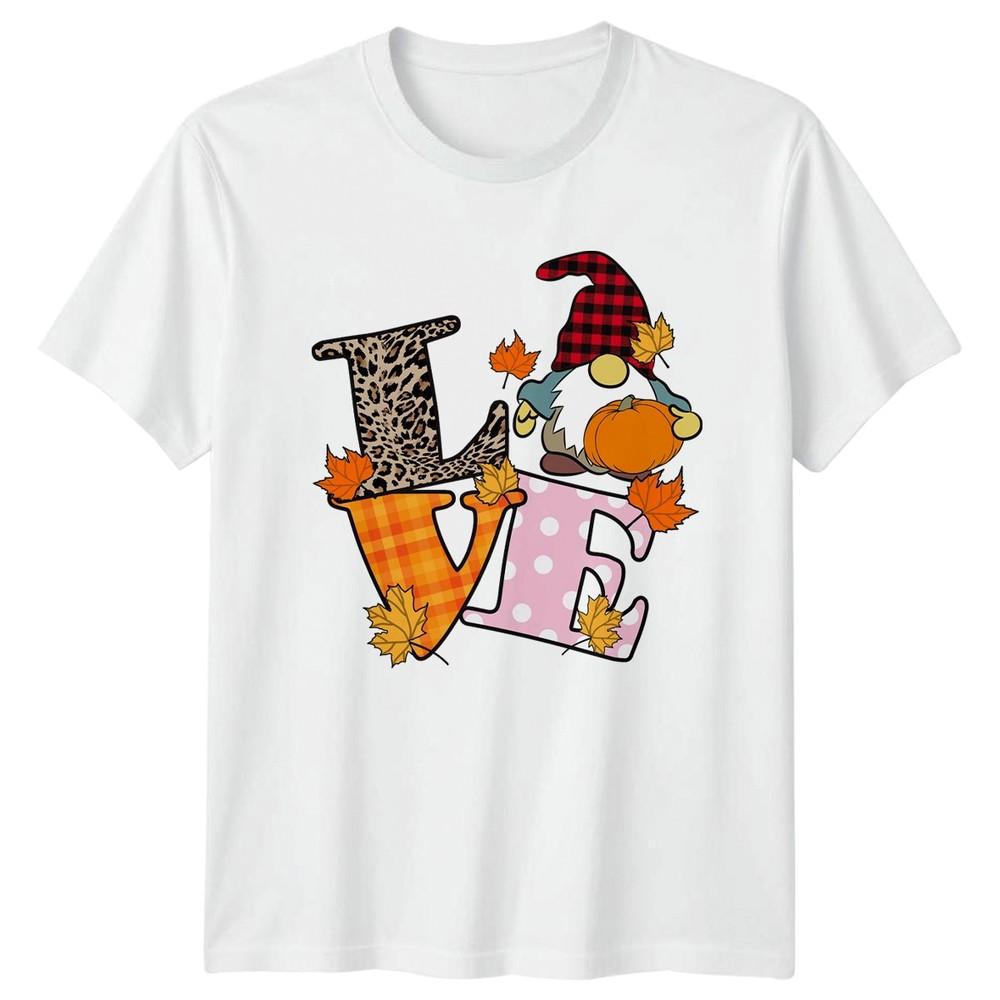 Love Autumn Unisexs TShirt Fall Gnome Thanksgiving Gift For Her S