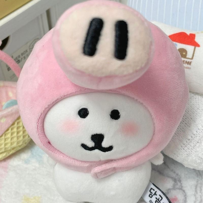 Self-Deprecating Bear Head Cover Accessories 10Cm Cotton Doll Accories Creative Funny Cute Toy