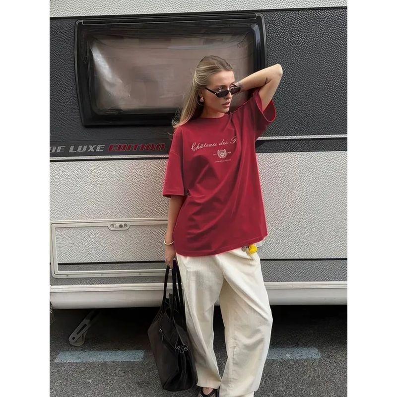 New Printed T-Shirt Fashion Wind New Fashion Casual Loose Print Letter Short Sleeve T-shirt Top