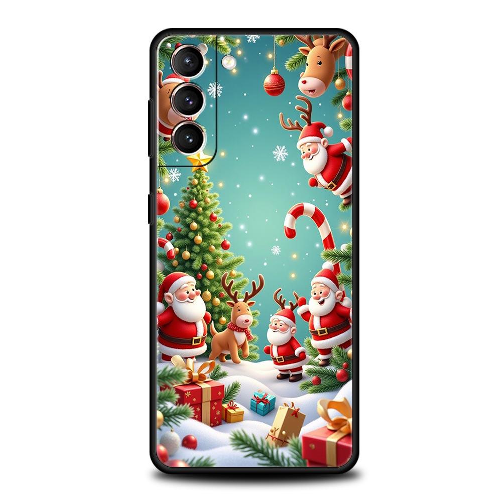 New Year Christmas Phone Case for Samsung Galaxy S26 S25 S24 S23 S22 S20 S21 FE Ultra S25 Edge Plus 5G Soft TPU Cover Fundas Bag