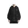 Nike Sportswear Washed Design Letter Logo Full Zip Hooded Jacket Women jackets Black HQ4750-010