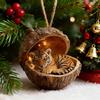 Yousheng Forest Animal Acorn Ornament 2D Acrylic Cozy Forest Christmas Ornament Woodland Creature Hanging Decoration for Xmas Tree Holiday Decor