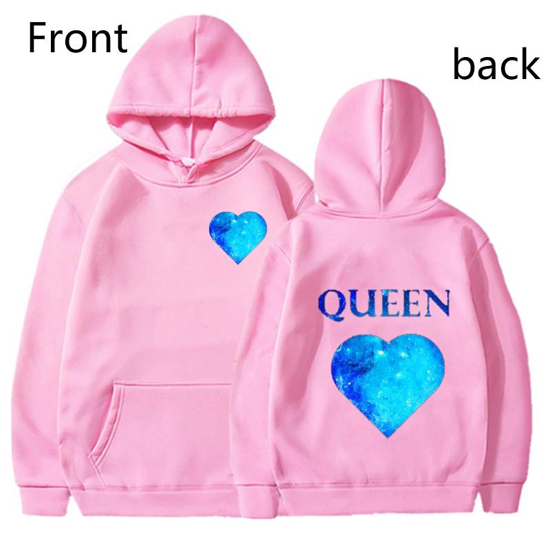 King and Queen Mikiny s potiskem pro milovníky Móda Ženy Muži Ležérní Grafika Kreativní pár Mikiny Podzim Zimní Pulovry