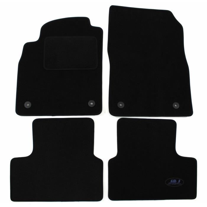 Tapis De Sol Noir Velours - J&amp;J AUTOMOTIVE - Opel Astra J 2009-2015 - Sur Mesure - Antidérapant - Imperméable