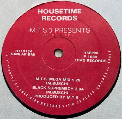 12-Zoll-Schallplatte M.T.S. PRÄSENTIERT DIE HOUSE BOYZ - M.T.S. Mega Mix HT1013 Housetime Recor 1989 US Tanz & Elektronik Gebraucht
