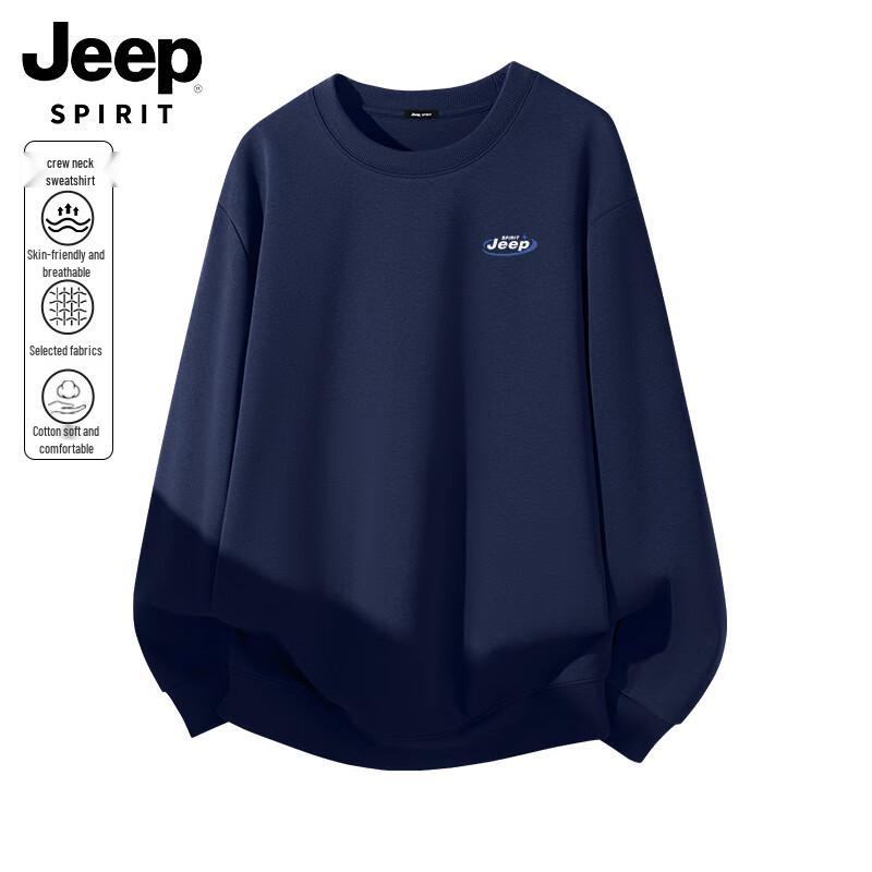 JEEP SPIRIT Men's Logo Print Loose Fit Sweatshirt