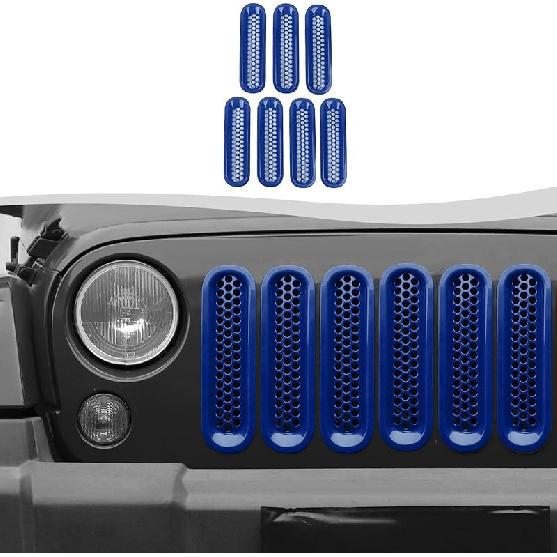 Mesh Grill Ert Grille Erts Cover Fit For 2007-2018 Jeep Wrangler JK JKU(Green)