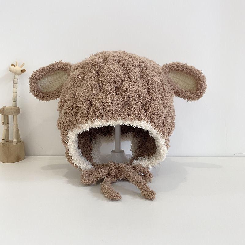 Baby Hat Winter Lamb Ear Headgear Male and Female Babies Warm Windproof Outdoor Lamb Fur Ear Cap Infants