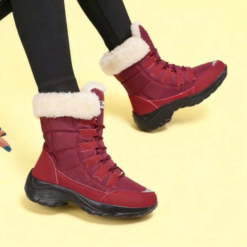 Winter Snow Boots Women Waterproof Suede Warm Plush Non-Slip Rubber Skiing Hiking Shoes New Stylish Winter Essential Causal Shoe