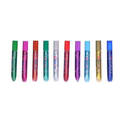 Glitter Glue Pen Washable Gold Powder Arts and Crafts Supplies for Children PaintingClassic 10 Packs