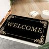 Letter Pattern Vintage Ornamental Door Mat Soft Non-Slip Entrance Rug Elegant Home Decor Floor Carpet for Entryway Hallway