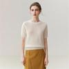 Lekasha 100% Pure Cashmere Short-Sleeve Round-Neck Pullover.