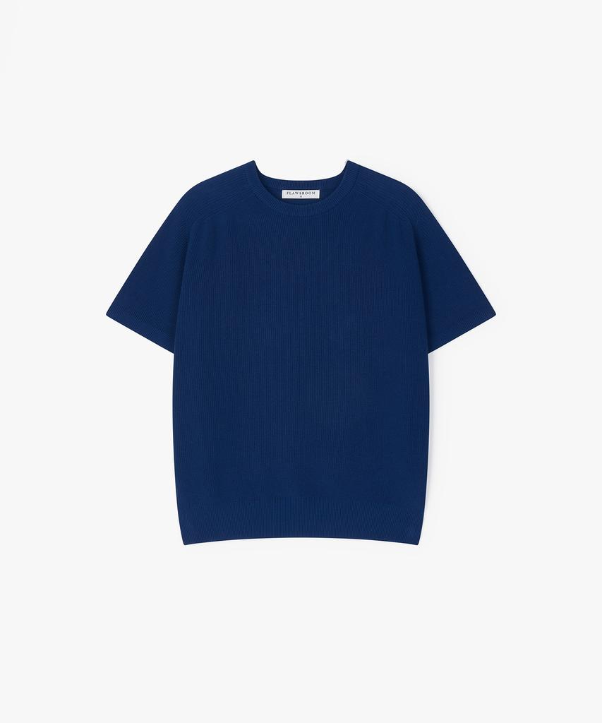 Peullojeulum Saddle Shoulder Cotton Knit Blue