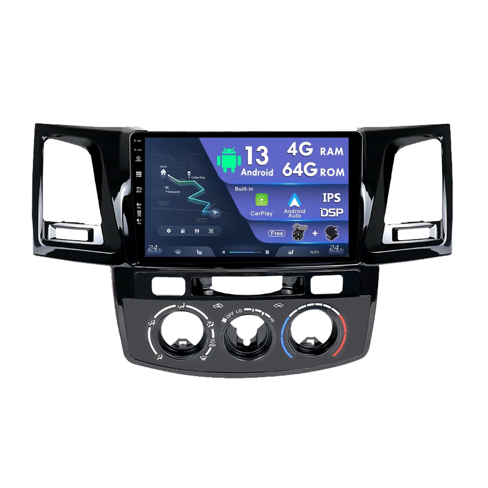 

MISONDA IPS Android Автомагнитола Стерео для Toyota и Vigo с GPS Зеркало Бесплатная Камера и 9-дюймовый Fortuner, Hilux, Revo, 2005-2008 Навигация, CarPlay,