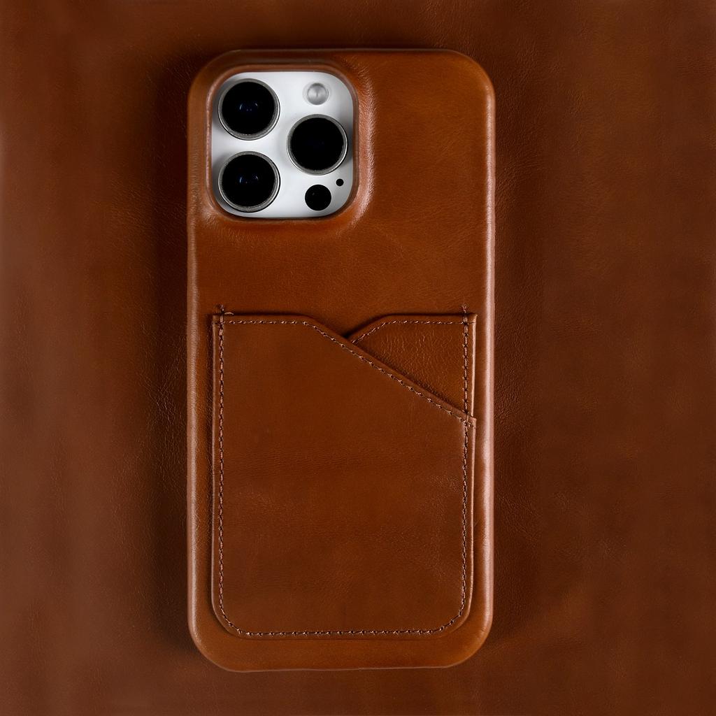 Premium Card Slot Genuine Leather Case For Iphone 16 Pro Max Cases 15 13pro 14pro 12 11 Aesthetic Vintage Phone Back Cover Coque