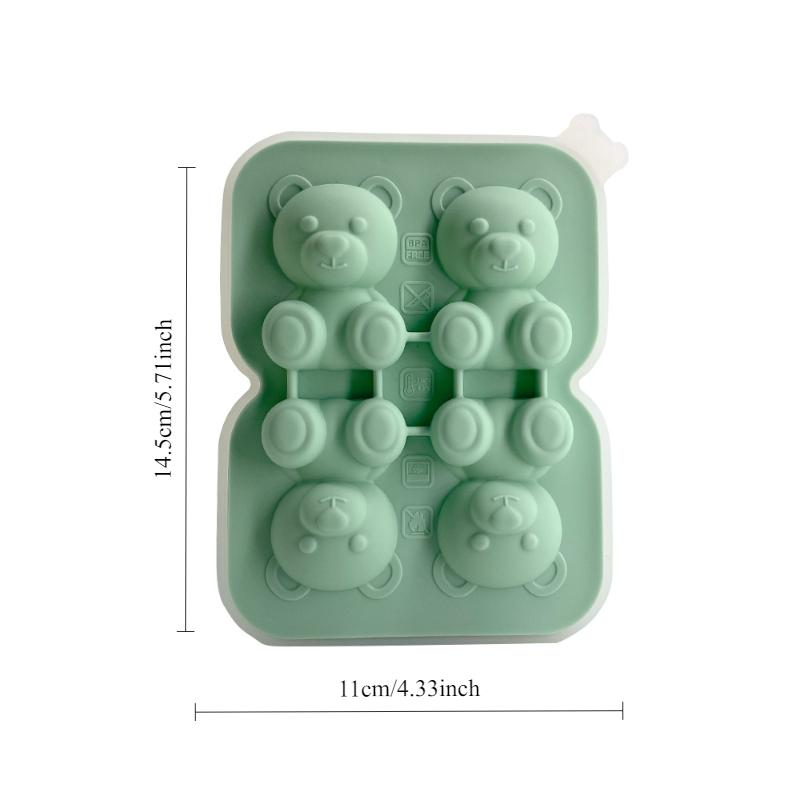 Cute Teddy Bear Ice Cube Making Mold Splash-proof And Easy To Fall Off, For Refrigerator With Container, Cute Bear Ice Cube Tray