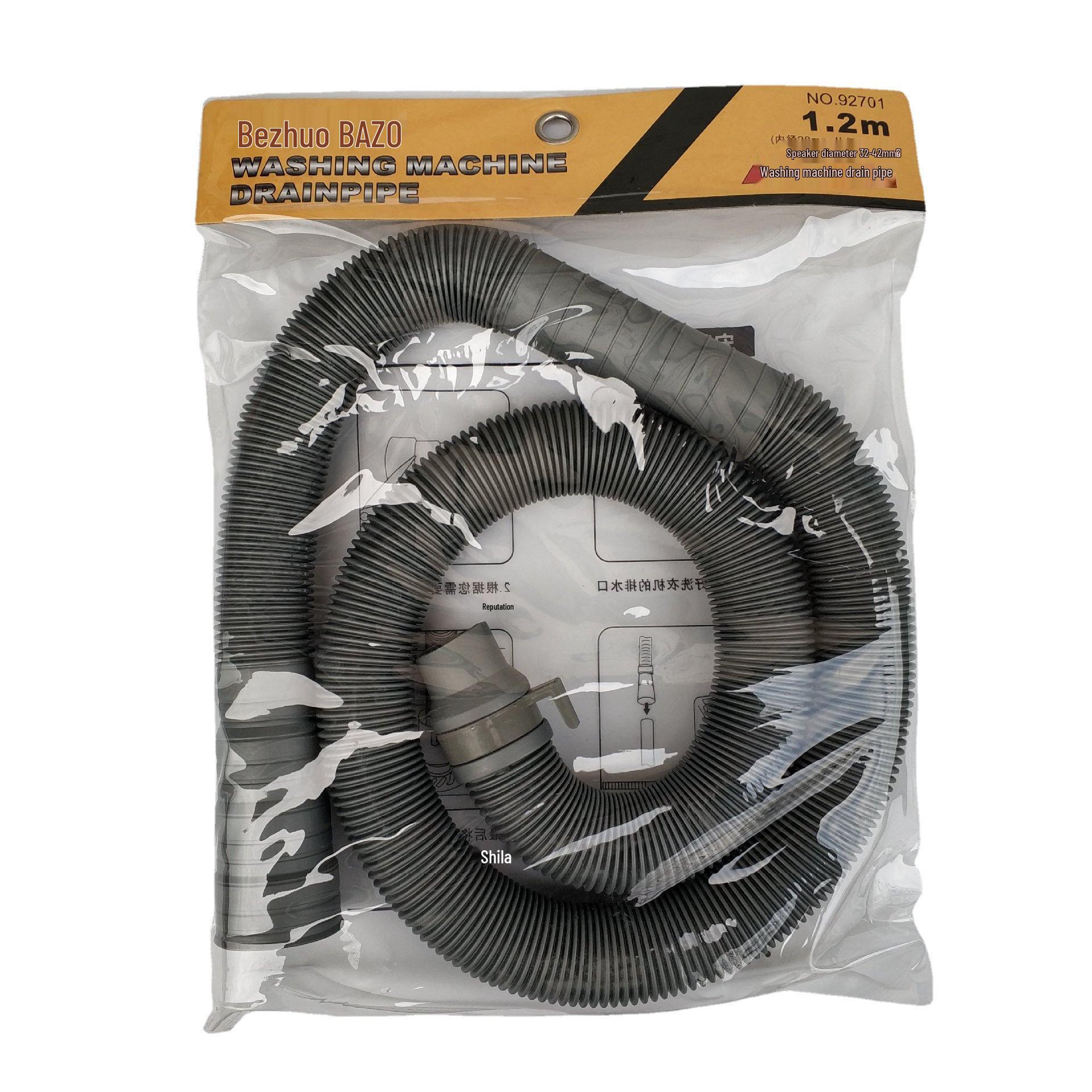 Beizhuo 1.2m Corrugated Washing Machine Drain Hose Drain Pipe