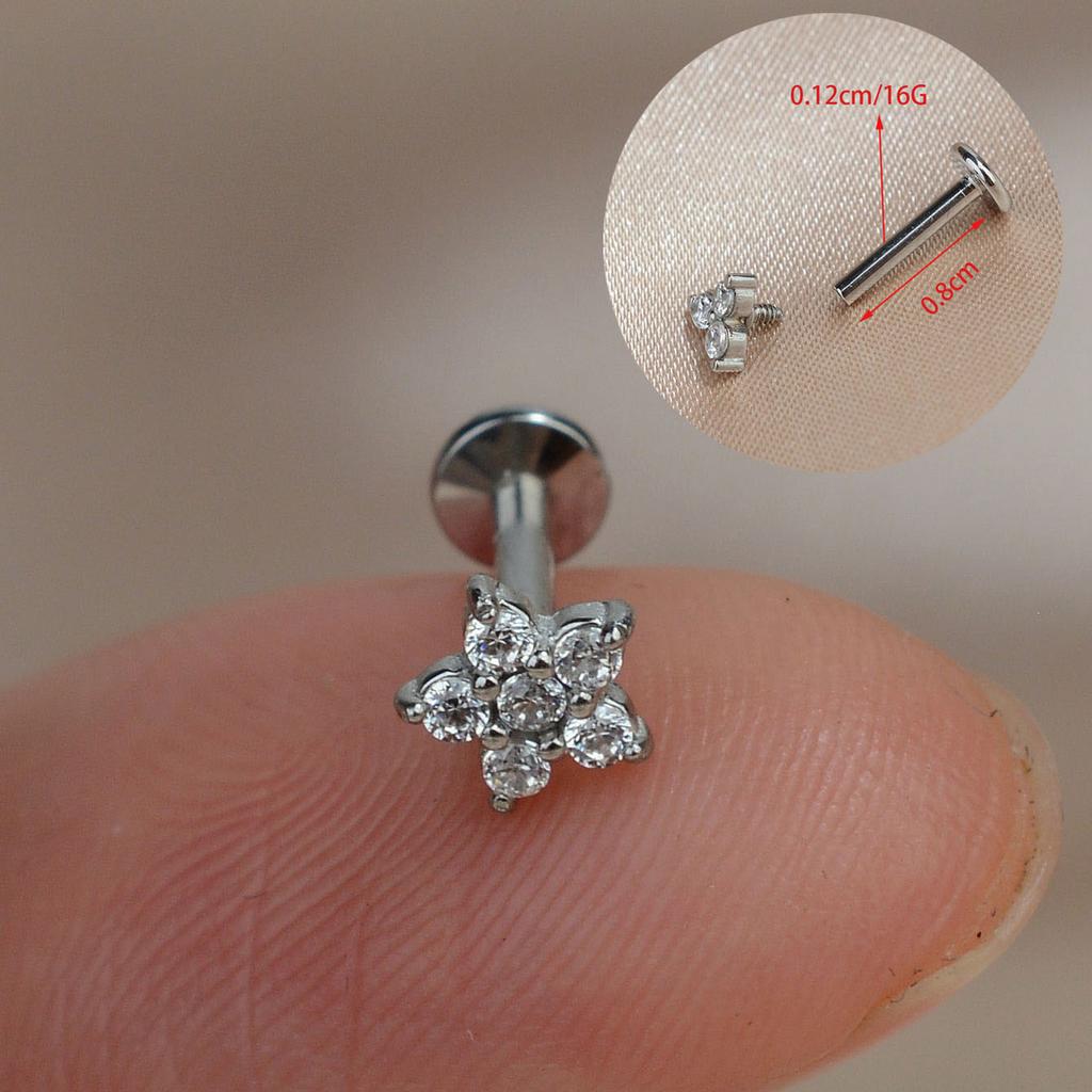 1PC Titanium Stainless Steel Earrings Tiny Butterfly Leaf Flat Rook Lobe Cartilage Snug Helix Couch Tragus Labre Piercing 16G