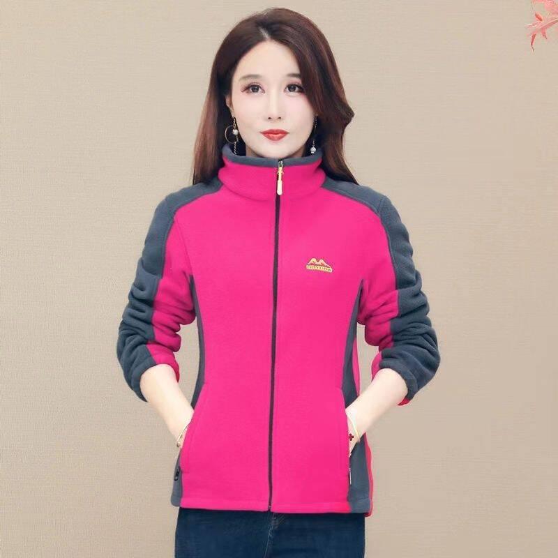 Doppelseitiger Fleece-Mantel für Damen - Sweatshirt mit Fleece-Futter für Mütter und Senioren (Frühling, Herbst, Winter).