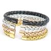 C-shaped Gold Rose Black Multi-color Stainless Steel Braided Twist Bangle Titanium Steel Bracelet Fashion Jewelry