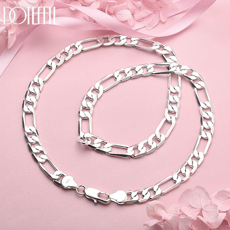 925 Sterling Silver 16-30 palců 8mm Boční řetízek Náhrdelník Svatba Šperky
