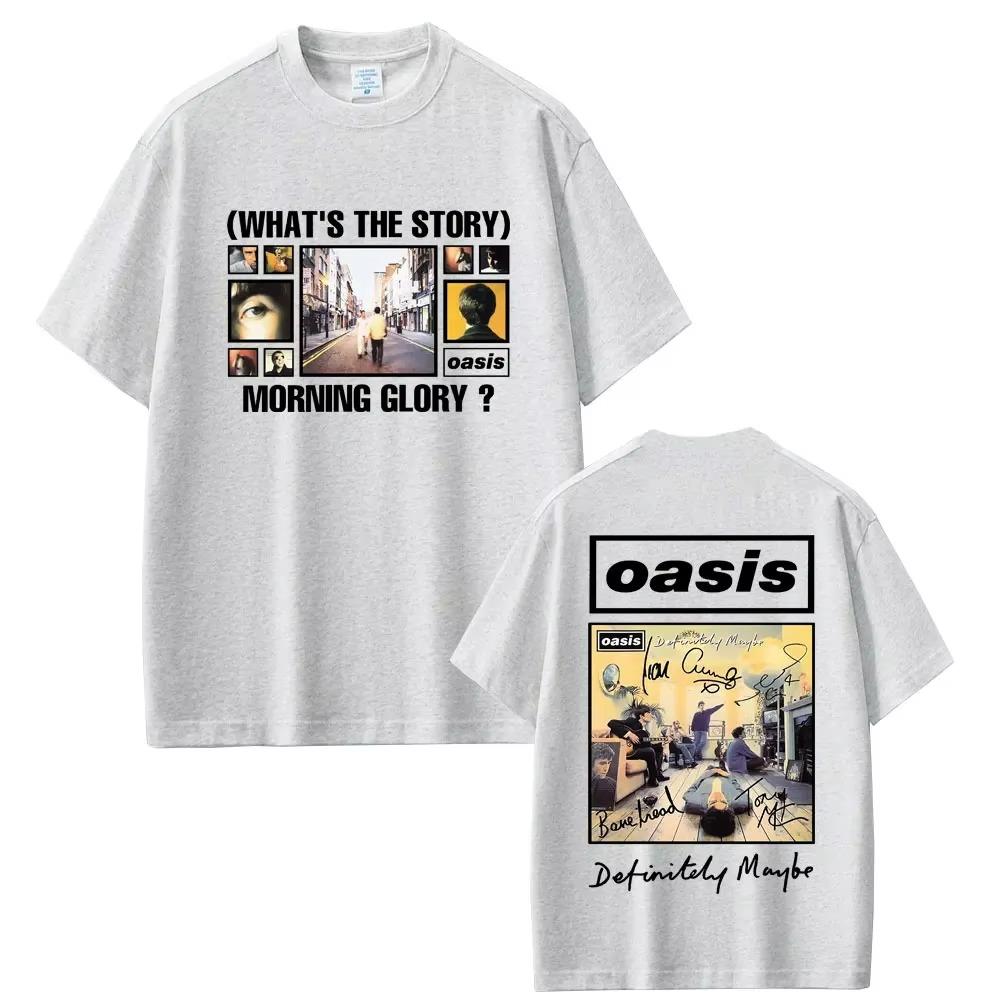 British  O-Oasis Definitely Maybe T-Shirts Men Women Clothing  Casual Vintage Short Sleeve T Shirts Streetwear