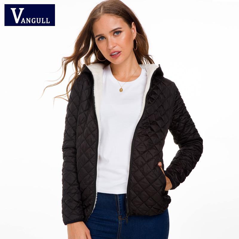 VANGULL Damen Daunenparkas, Daunenjacken, weiblich, mit Baumwolle gefüttert, Wintermantel, Kapuzenpullover, Oberbekleidung