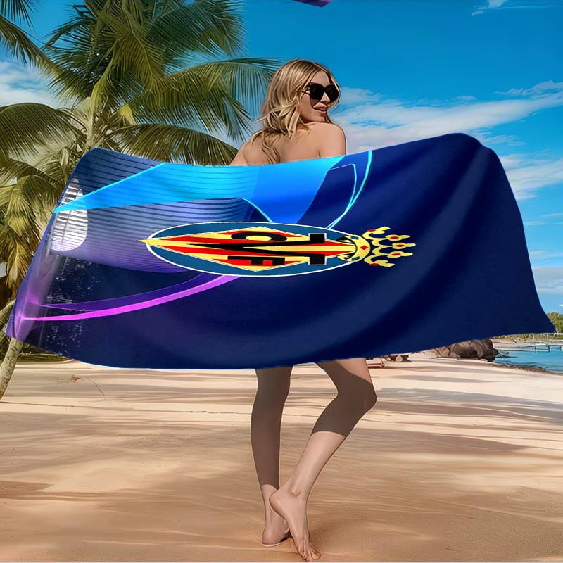 Club Vill-arreal Crest Design Beach Towel Microfiber Beach Towel, Lightweight and Quick-Dry, for Summer Travel, Swimming Pool Fan Birthday Gift