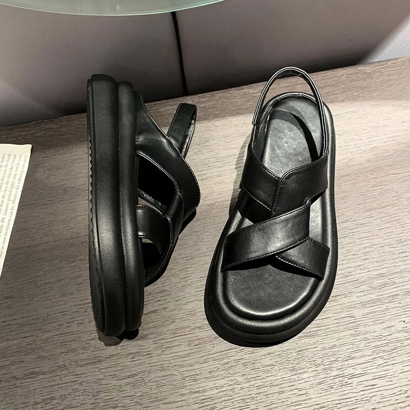 Fashion 2024Summer New Casual Fashionable Platform Sole Running Shoes Comfortable Non-slip Heightening Flat Bottom Women's Sandals