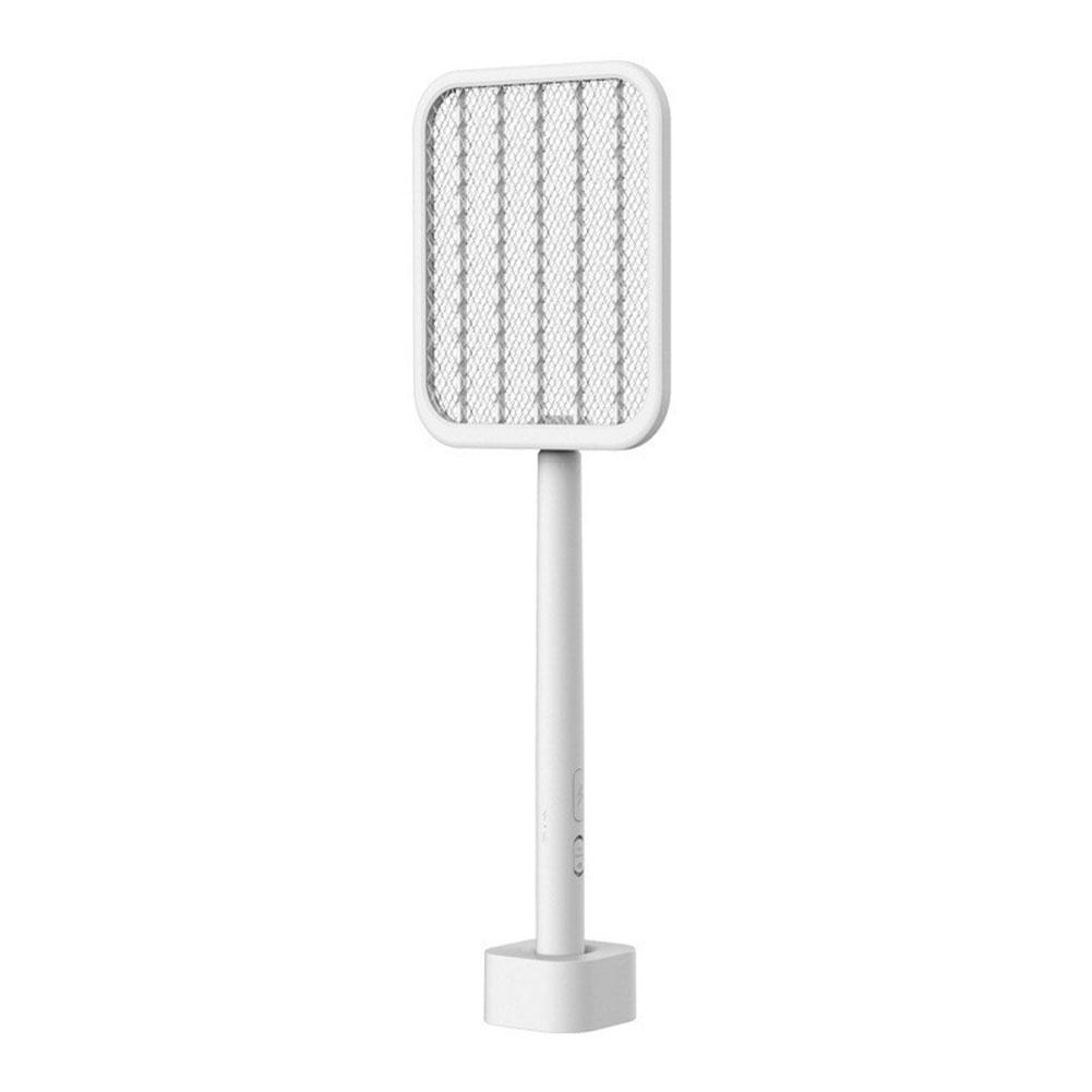 

Electric Fly Swatter Racket & Fly Killer Lamp Retractable Mosquito Zapper(White) білий