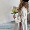 Girls' Spring Retro French Lace Long Sleeve Dress
