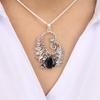 Black Onyx Gemstone 925 Sterling Silver Designer Pendant 1.8" Women Wedding Jewelry CP-42-21