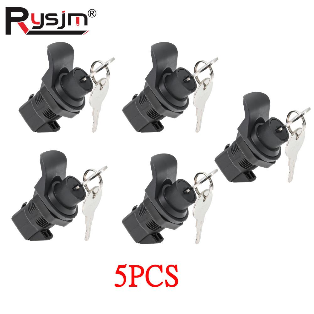 5pcs/10pcs Black Marine Push Button Latch Lock with Keys for Boat RV Door Glove Box Boat Radio / Tool Box Yacht Accessories