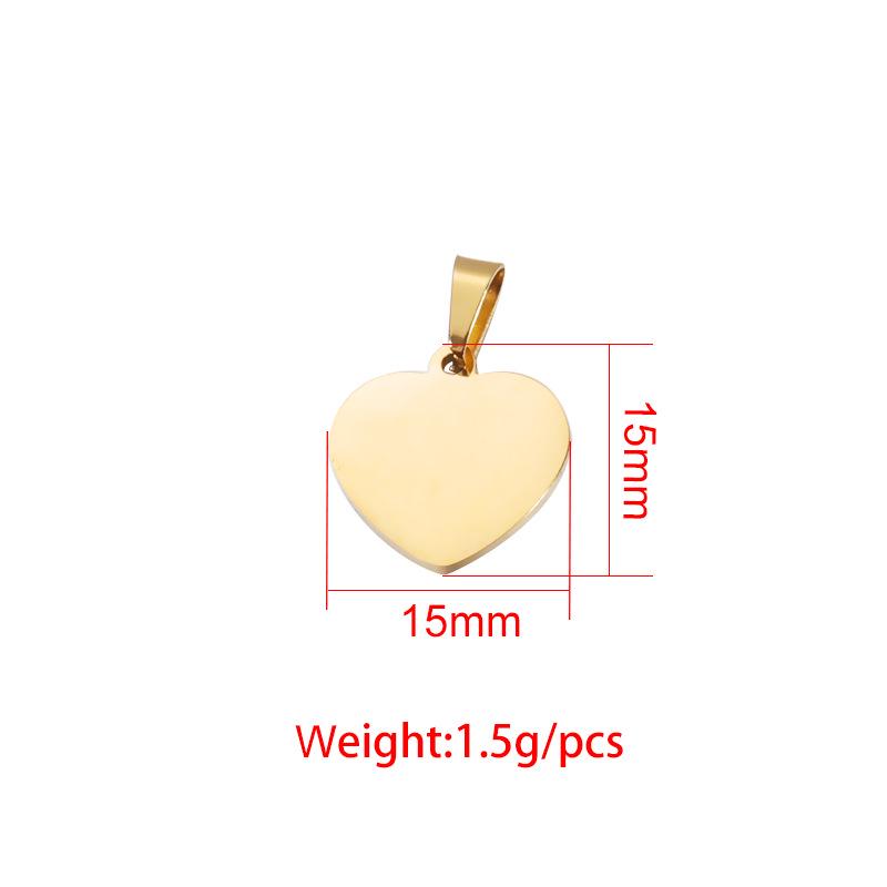 Stainless Steel Heart Pendant Charm for DIY Jewelry – 15x15mm