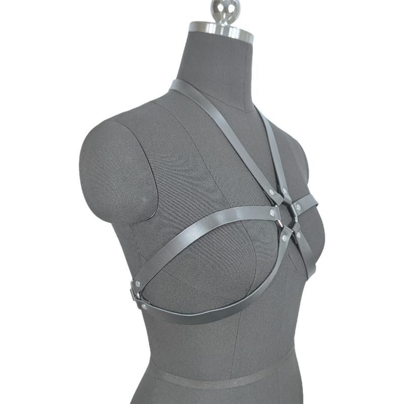 PU Leather Metal Hollow Breast Bondage Sexy Underwear Bra BDSM Slave Belt Adult Products Sex Toys for Couples
