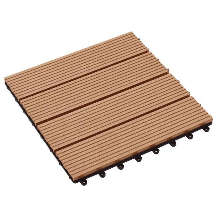 VidaXL 11x Carreaux de Terrasse WPC Teck Dalle de Patio Plancher Jardin Balcon 45024