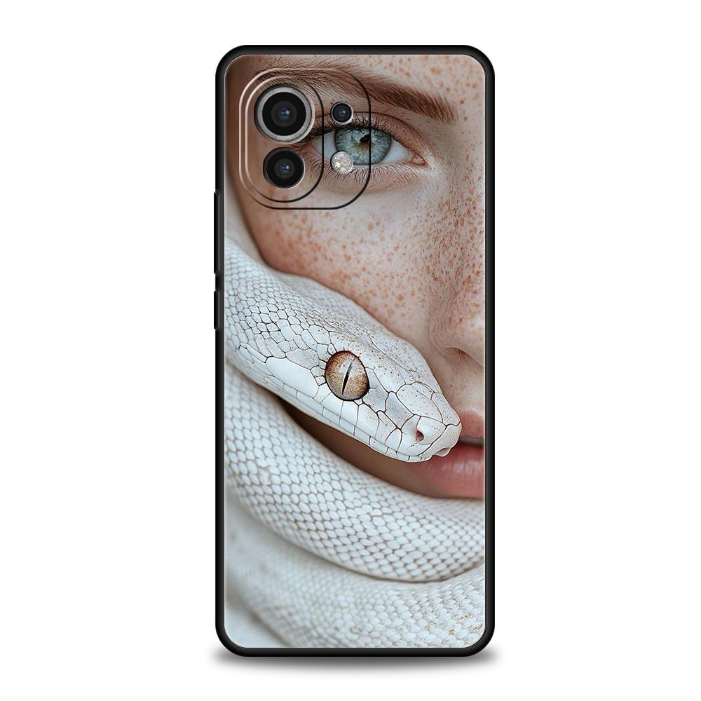Blossom Pink Snake Phone Case For Xiaomi Mi 17 15T 15 14 14T 13T 12T Pro 12 13 Lite 5G 11T Poco X6 X7 X5 Pro Soft Cover