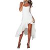 Women Ruffle Hem Sleeveless Slip Dress Summer Square Neck Sexy Party Dresses Holiday Sundress