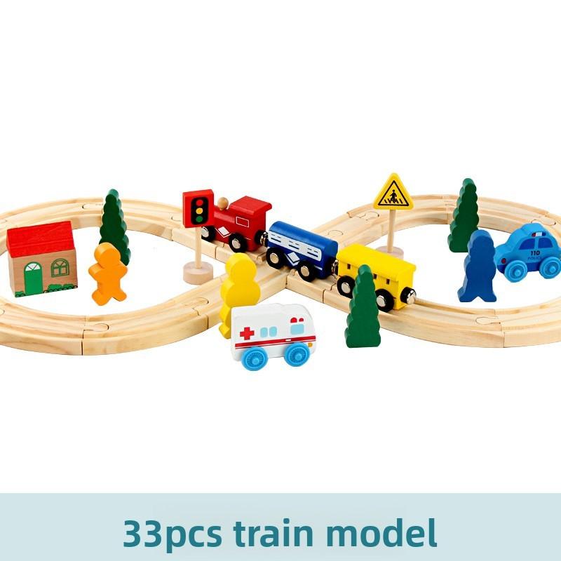 Wooden Electric Train Track Set Kids Building And Learning Play Creative