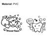 Cartoon Tooth Brush Your Teeth Shower Room Vinyl Sticker Murals Wall Decor