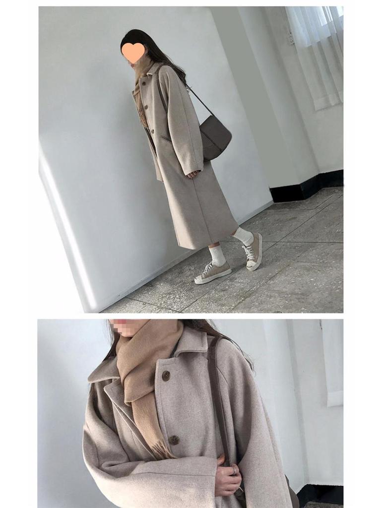 Versatile Women's Mid-Length Wool Coat - Korean Hepburn Style, 2020 Autumn/Winter, Petite & Plus Sizes