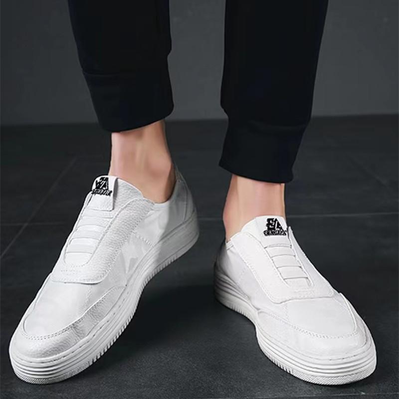 New Men's Leather Loafers High Quality Italian White Casual Shoes Comfort Slip On Lightweight Walking Sneakers Driving Mocassins