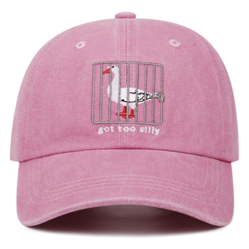 High Quality Go to Silly Water-washed Denim Embroidered Baseball Cap Silly Goose Retro Visor Cap Casual Soft-top Hat Unisex Gift
